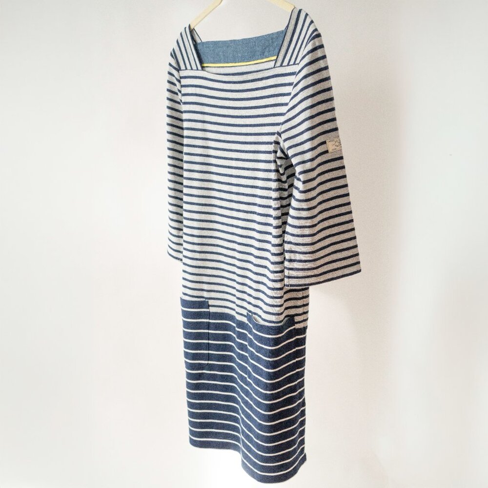 JOULES Mariners Grade Nautical Blue and Gray Shift Dress